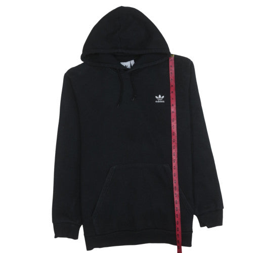 Adidas Mens Black Pullover Hoodie L Regular Fleece Logo Sweatshirt