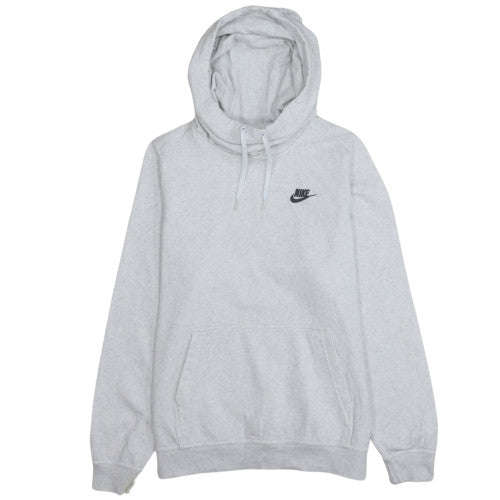 Nike Women’s Grey Pullover Hoodie L Drawstring Fleece Sweatshirt