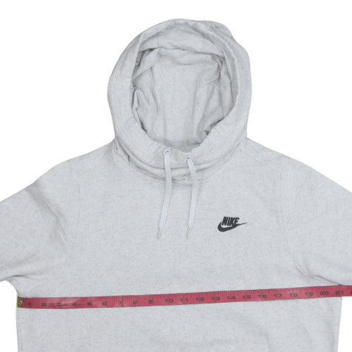 Nike Women’s Grey Pullover Hoodie L Drawstring Fleece Sweatshirt