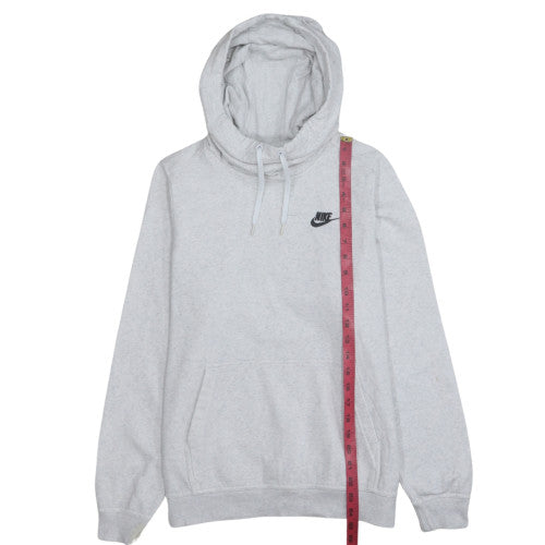 Nike Women’s Grey Pullover Hoodie L Drawstring Fleece Sweatshirt