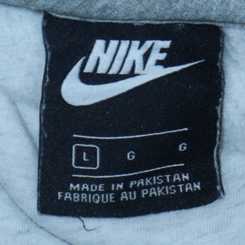 Nike Women’s Grey Pullover Hoodie L Drawstring Fleece Sweatshirt