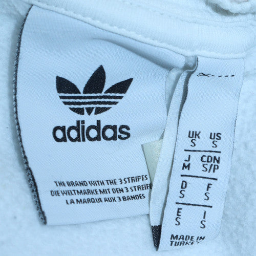 Adidas Men's White Crew Neck Logo Pullover Sweatshirt M