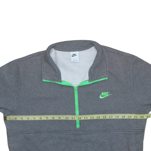 Nike Men's Grey 1/2 Zip Fleece Sweatshirt L Sportswear