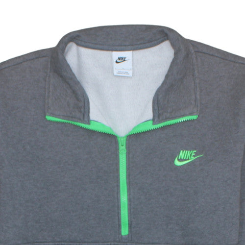 Nike Men's Grey 1/2 Zip Fleece Sweatshirt L Sportswear