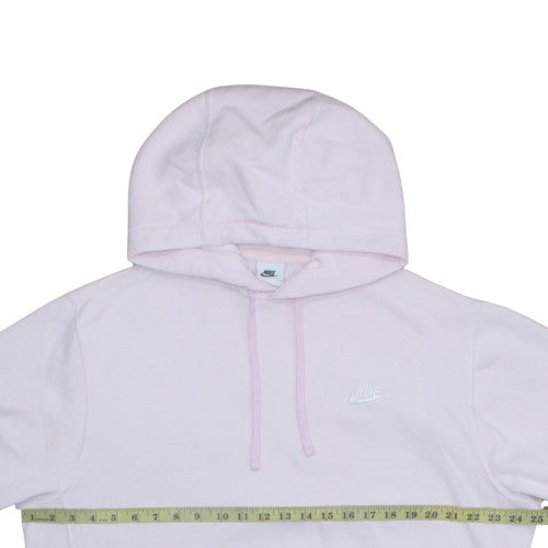 Nike Women Pink Pullover Hoodie Large Cotton Blend Casual