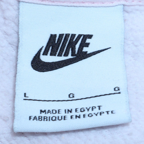 Nike Women Pink Pullover Hoodie Large Cotton Blend Casual