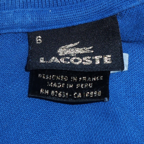 Lacoste Men's Blue Long Sleeve Cotton Polo Shirt Size M