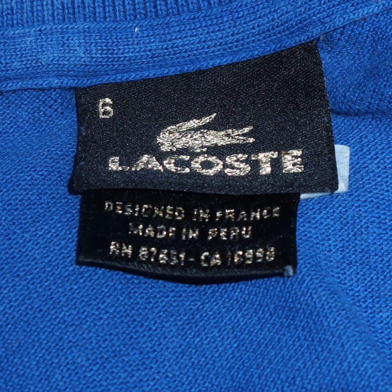 Lacoste Men's Blue Long Sleeve Cotton Polo Shirt Size M