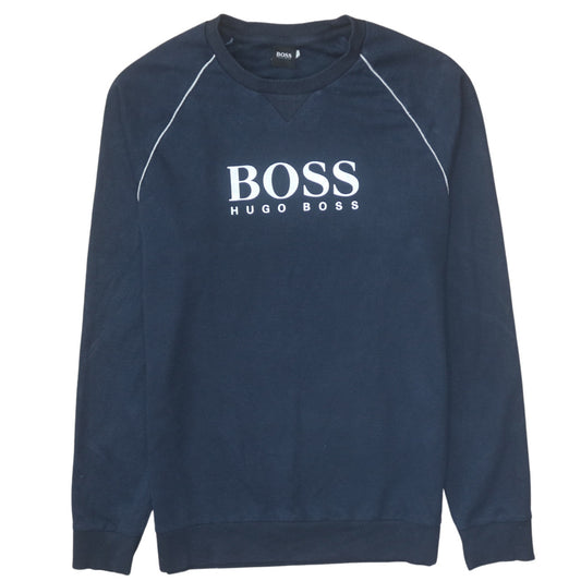 Hugo Boss Men's Blue Logo Crew Neck Sweatshirt Size L