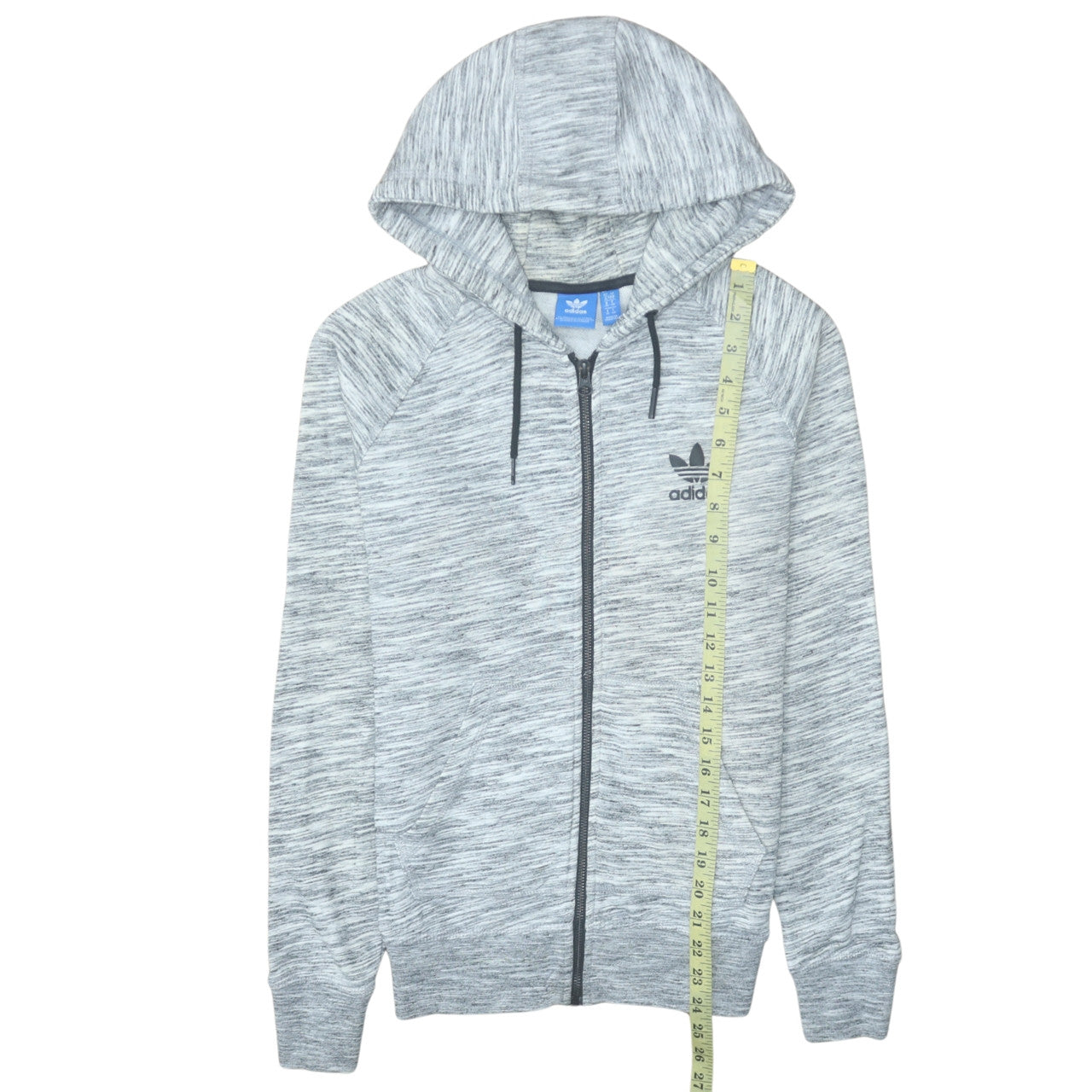 Adidas Women Grey Full Zip Hoodie Size 10 Regular Fit