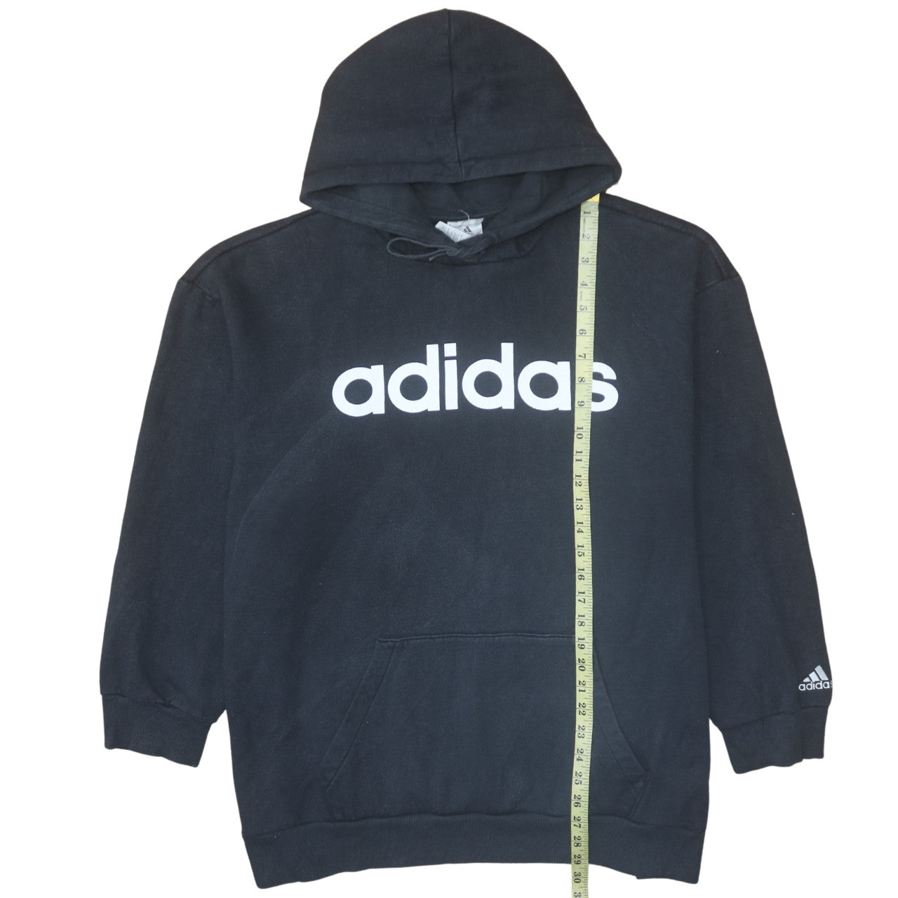 Adidas Womens Black 2XL Pullover Hoodie with Logo Print