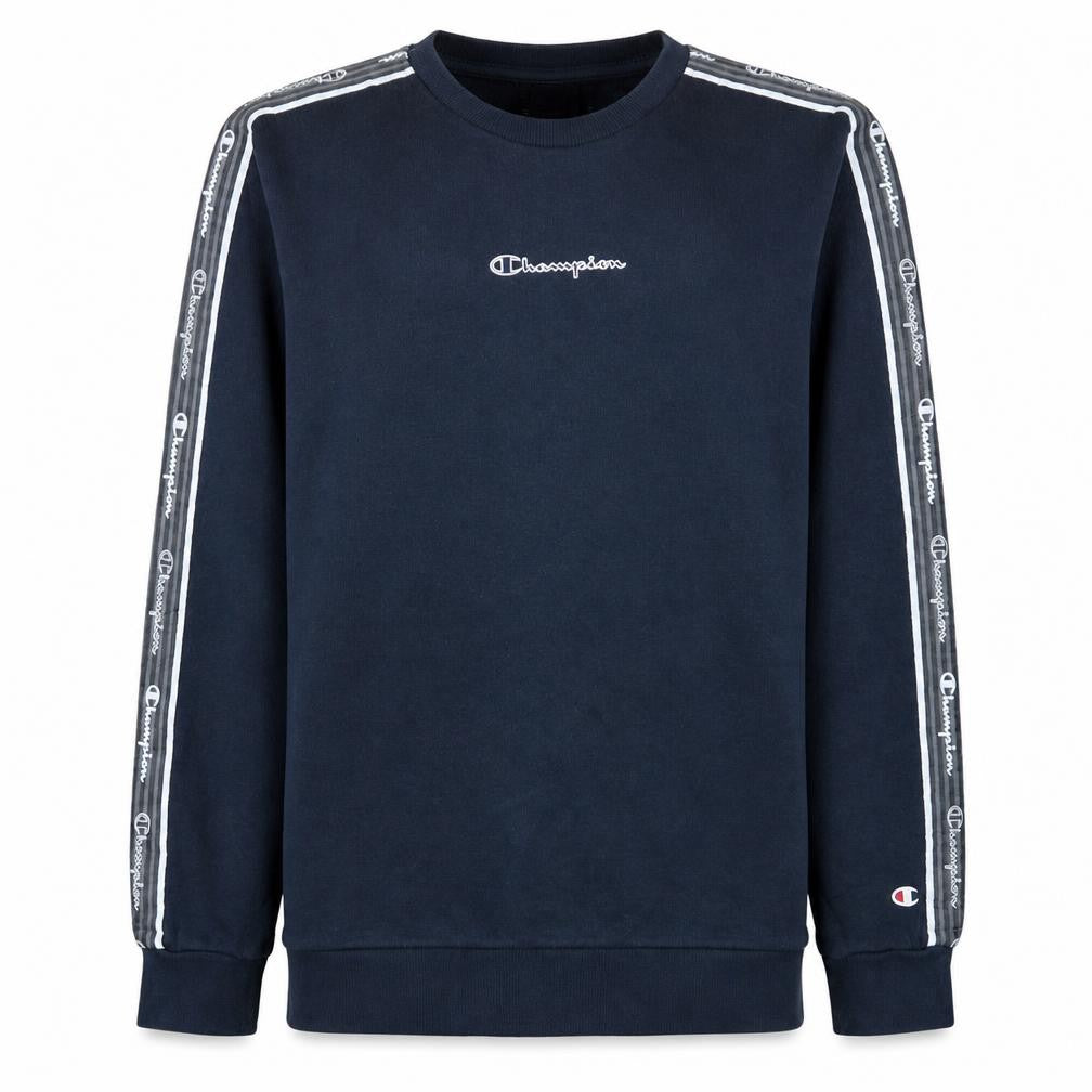 Champion Boys Black XL 13-14 Years Crew Neck Logo Sweatshirt