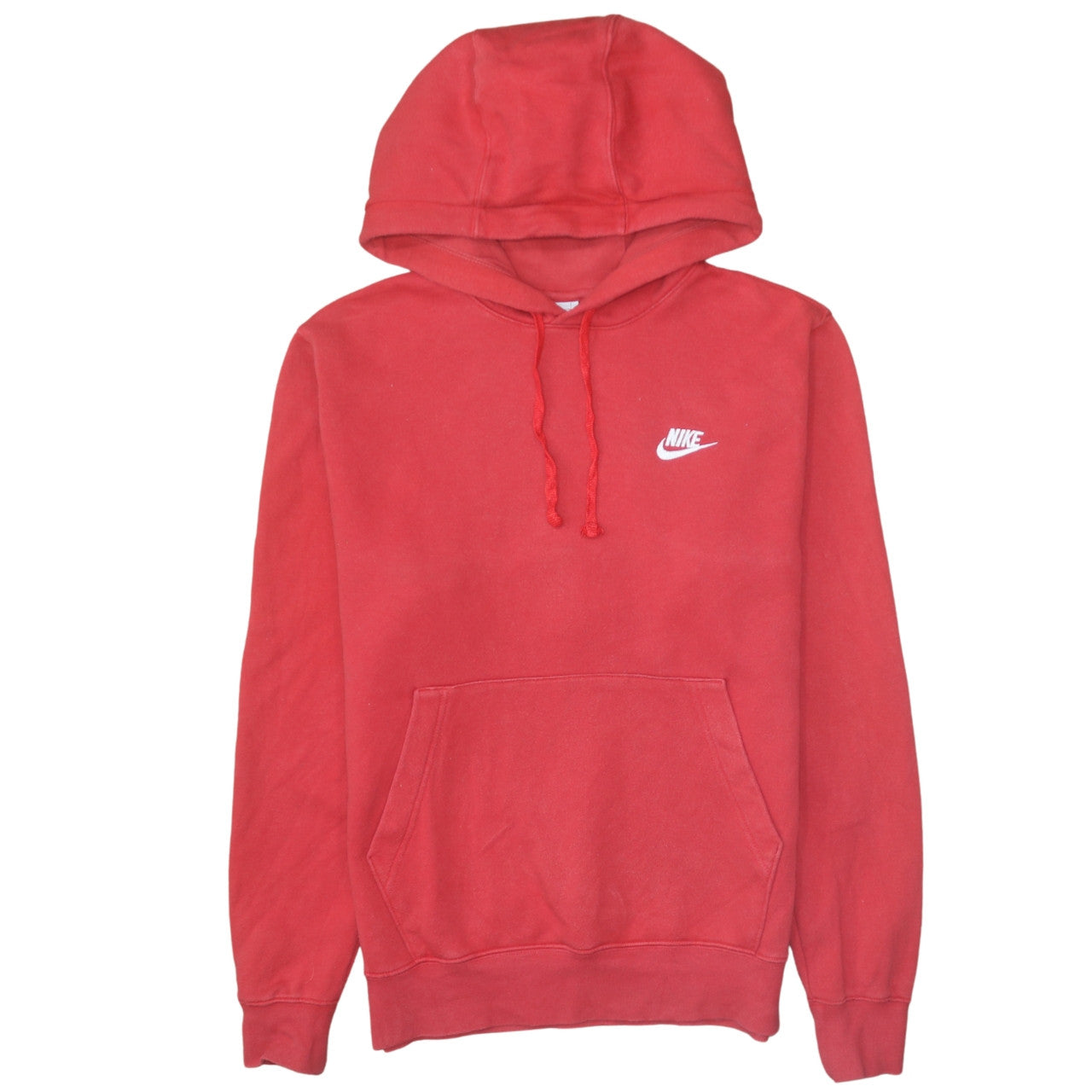 Nike Men’s Red Pullover Hoodie Small Logo Fleece Sweatshirt