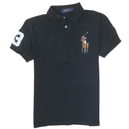 Polo Ralph Lauren Men's Black Custom Slim Fit Embroidered Polo Shirt Size S