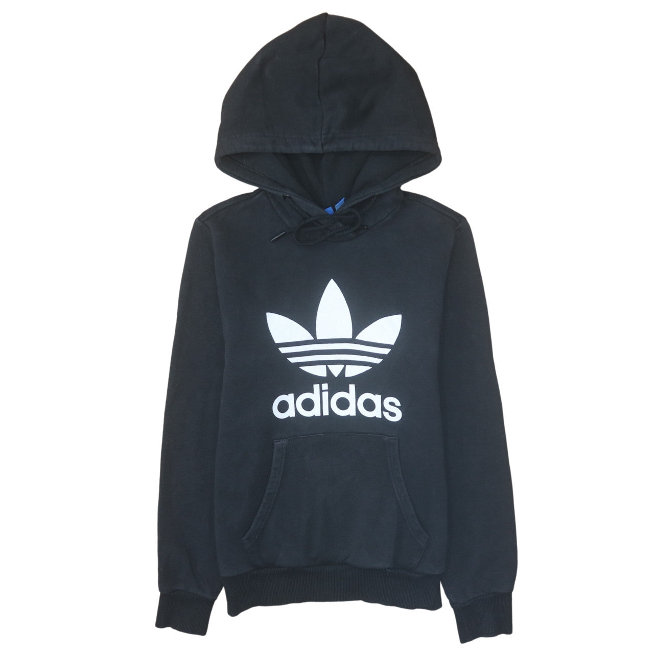 Adidas Women Black Pullover Hoodie Size 10 Logo Hooded Sweatshirt