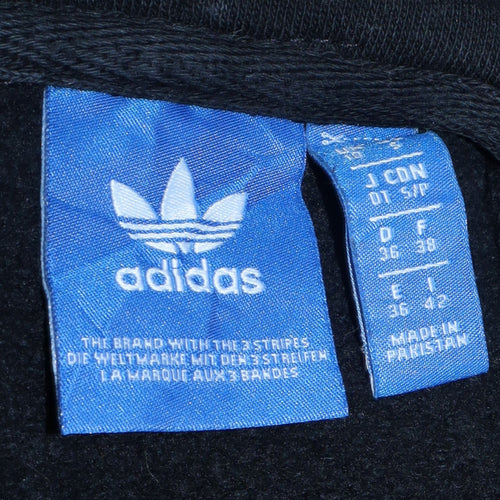 Adidas Women Black Pullover Hoodie Size 10 Logo Hooded Sweatshirt