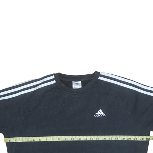 Adidas Women's Black Crew Neck Long Sleeve Sweatshirt Size S 8-10