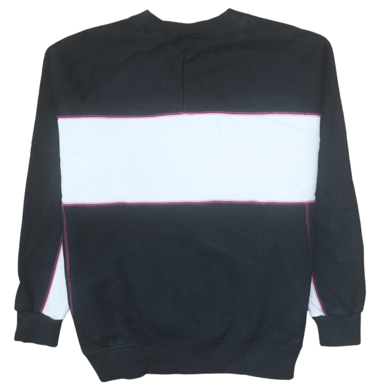 Adidas Womens Black Pink Crew Neck Pullover Sweatshirt Size 10