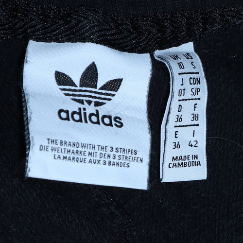 Adidas Womens Black Pink Crew Neck Pullover Sweatshirt Size 10