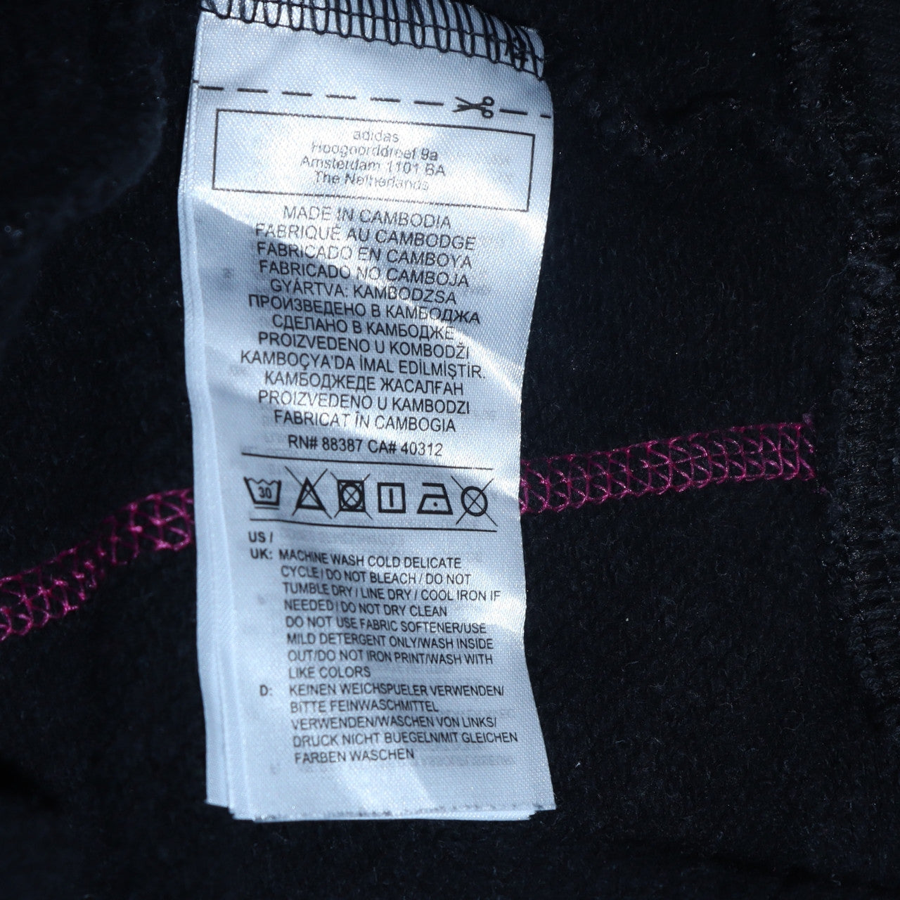 Adidas Womens Black Pink Crew Neck Pullover Sweatshirt Size 10