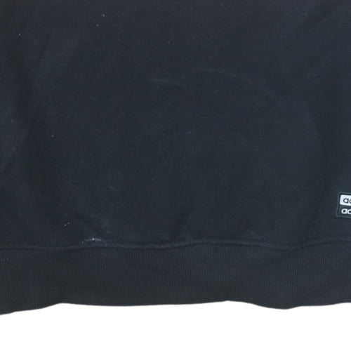 Adidas Womens Black Pink Crew Neck Pullover Sweatshirt Size 10