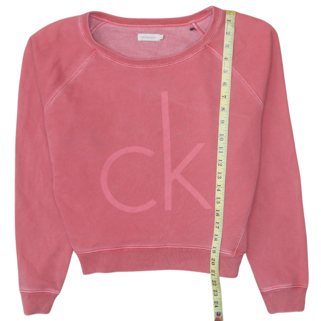 Calvin Klein Jeans Womens Pink Small Pullover Logo Sweatshirt