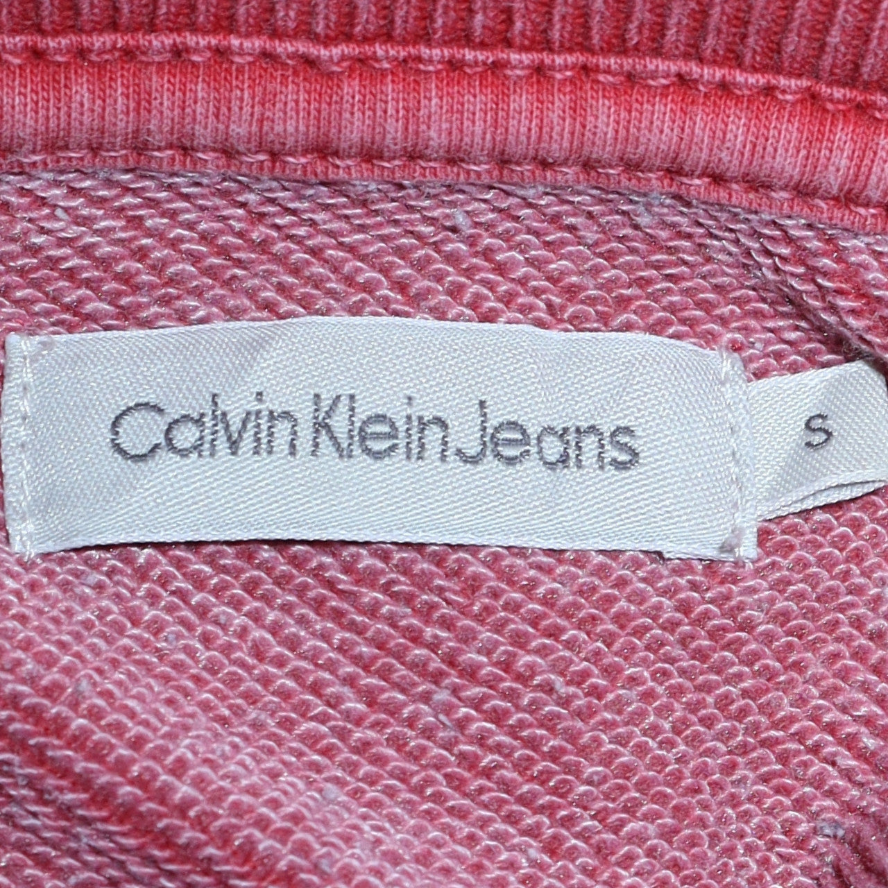 Calvin Klein Jeans Womens Pink Small Pullover Logo Sweatshirt