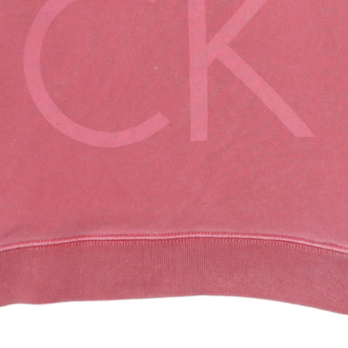 Calvin Klein Jeans Womens Pink Small Pullover Logo Sweatshirt