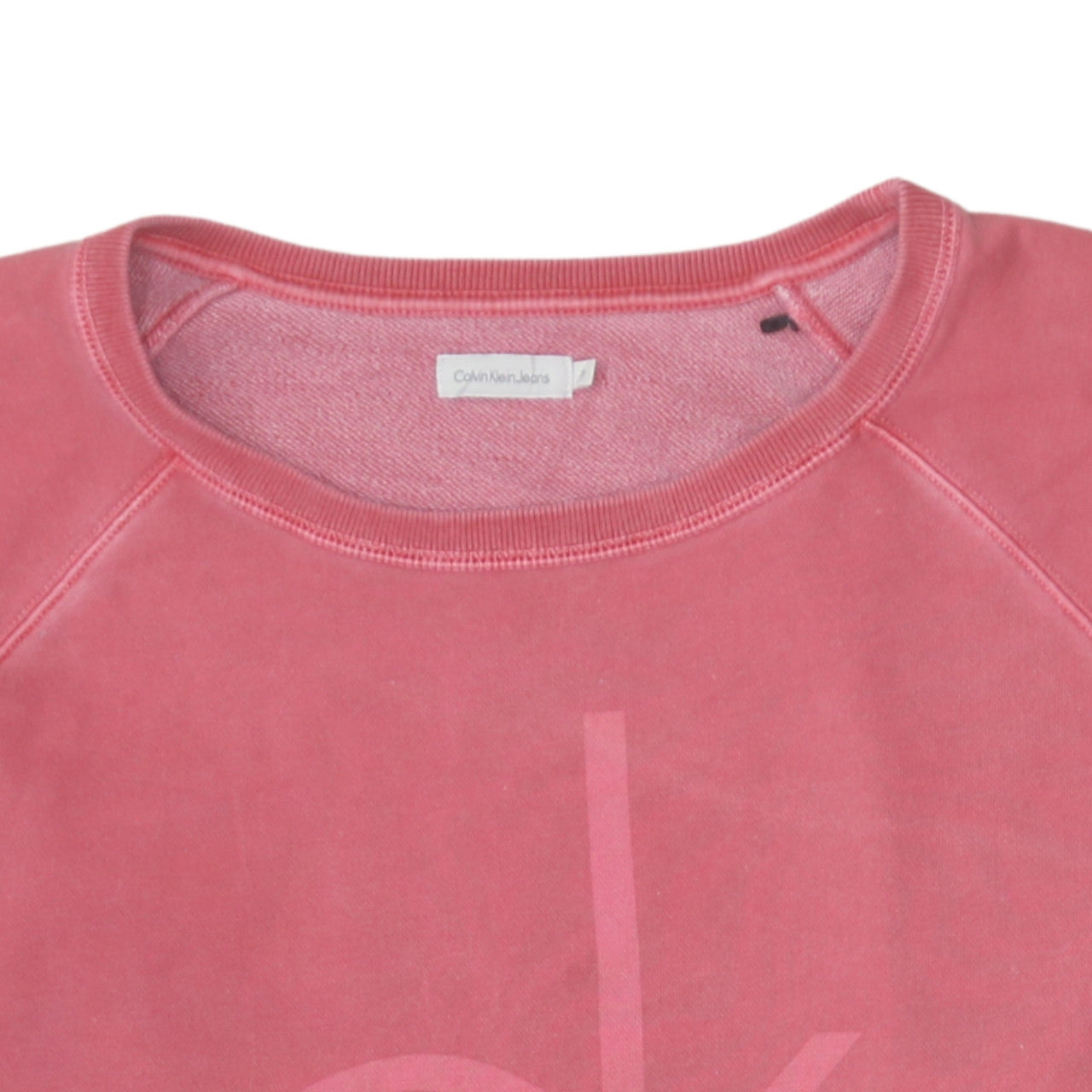 Calvin Klein Jeans Womens Pink Small Pullover Logo Sweatshirt