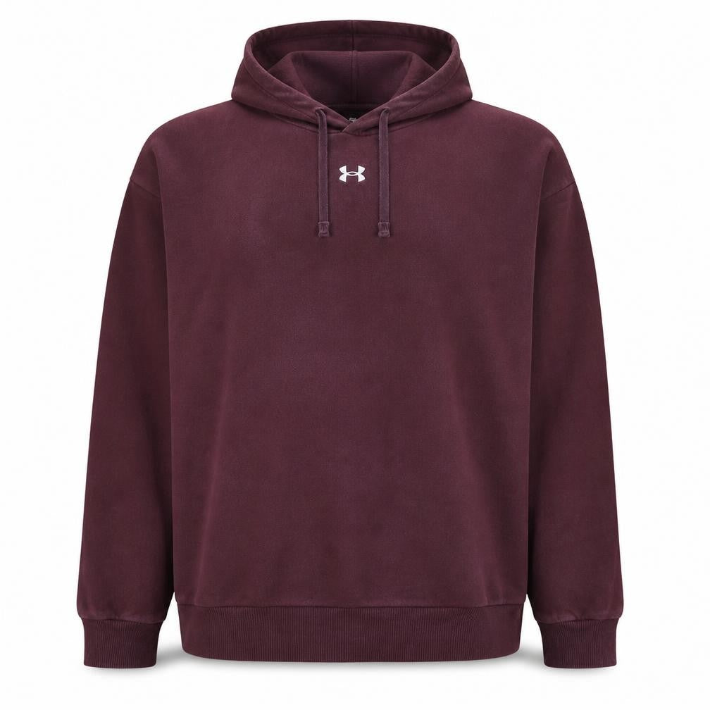 Front view of Under Armour Men’s Red Pullover Hoodie XL Fleece Regular Fit