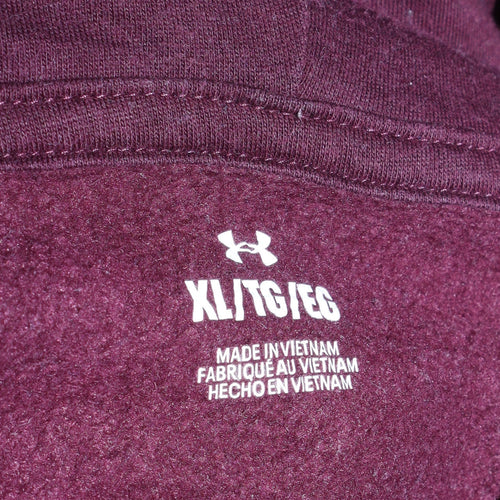 Under Armour Men’s Red Pullover Hoodie XL Fleece Regular Fit