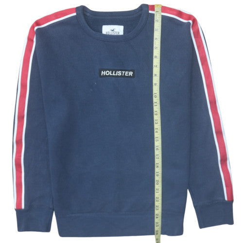 Hollister Men Blue Pullover Sweatshirt S Crew Neck Classic Style