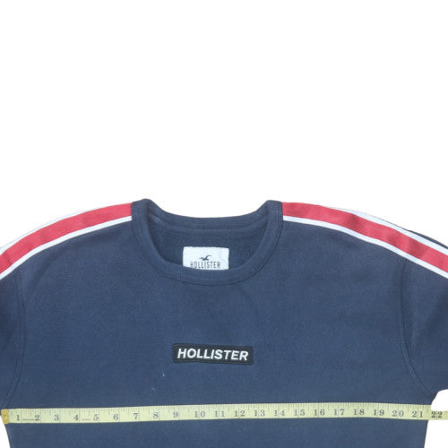 Hollister Men Blue Pullover Sweatshirt S Crew Neck Classic Style