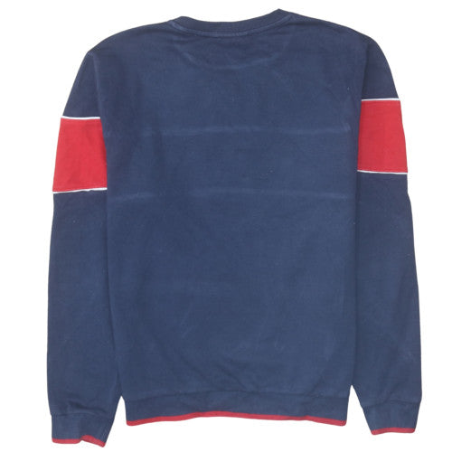 Fila Mens Blue Red Logo Crew Neck Pullover Sweatshirt L