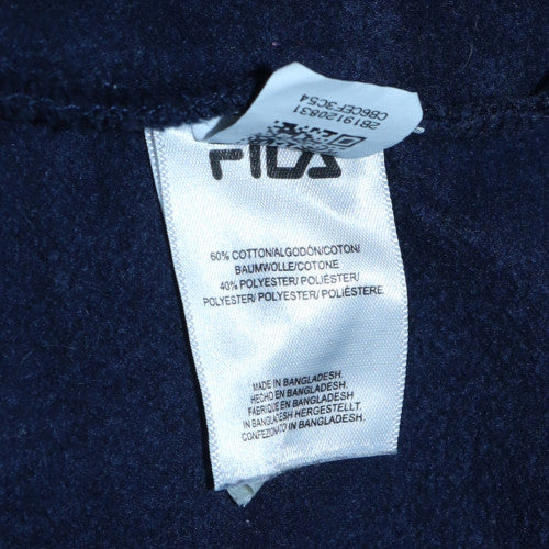 Fila Mens Blue Red Logo Crew Neck Pullover Sweatshirt L