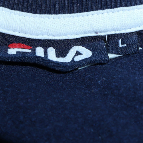 Fila Mens Blue Red Logo Crew Neck Pullover Sweatshirt L