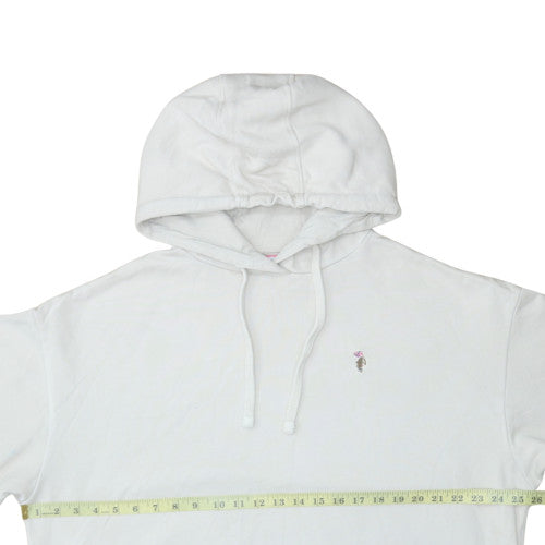 U.S. Polo Assn. Men's White Pullover Hoodie Size M Logo Cotton Blend