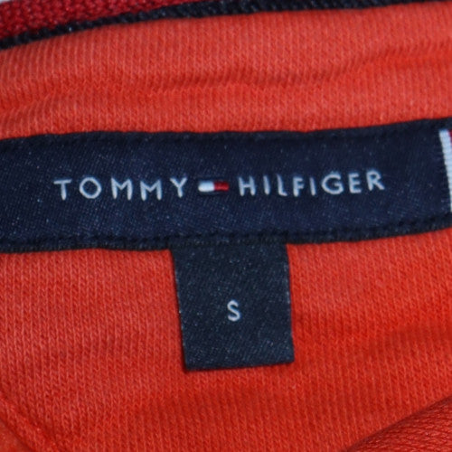 Tommy Hilfiger Men's Orange Cotton Crew Neck Logo Sweatshirt S