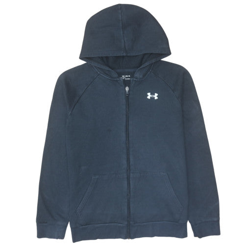 Under Armour Boys Black Full Zip Hoodie YXL 158/170 Fleece Sportswear