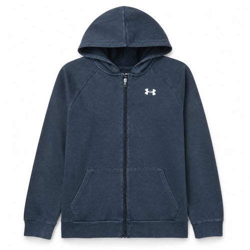 Under Armour Boys Black Full Zip Hoodie YXL 158/170 Fleece Sportswear
