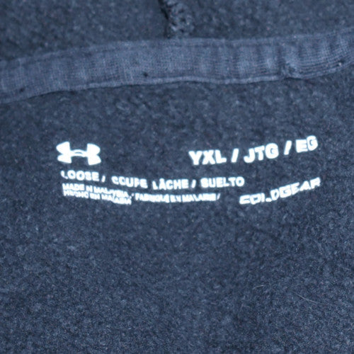 Under Armour Boys Black Full Zip Hoodie YXL 158/170 Fleece Sportswear