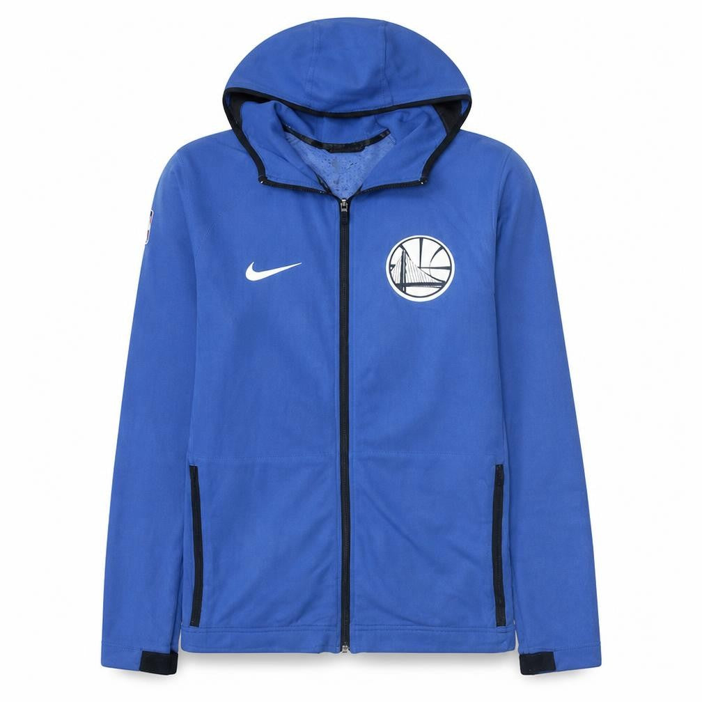 Front view of Nike Men's Blue NBA Dri-FIT Hooded Track Jacket, size M
