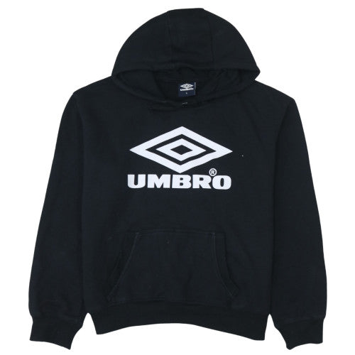 Umbro Womens Black L Pullover Hoodie with Logo Print