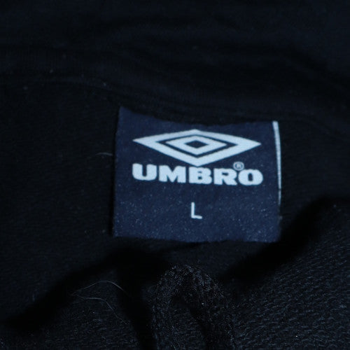 Umbro Womens Black L Pullover Hoodie with Logo Print