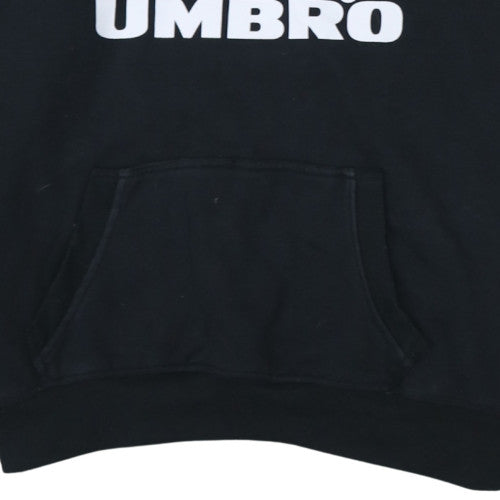 Umbro Womens Black L Pullover Hoodie with Logo Print