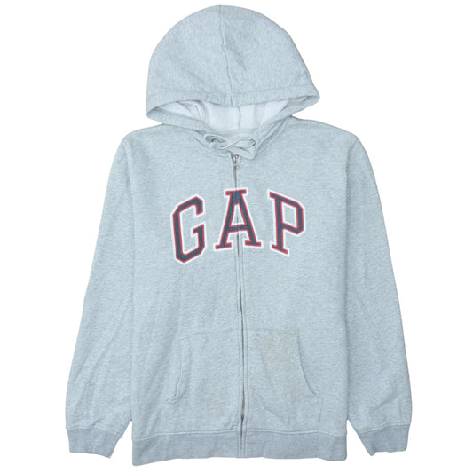 GAP Men’s Grey Full Zip Hoodie L Logo Fleece Sweatshirt