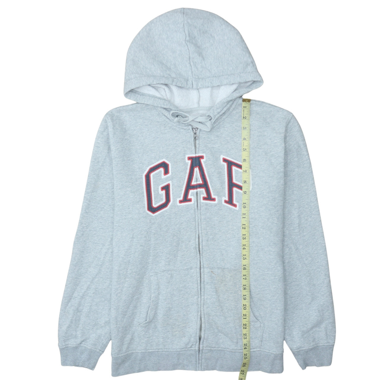 GAP Men’s Grey Full Zip Hoodie L Logo Fleece Sweatshirt