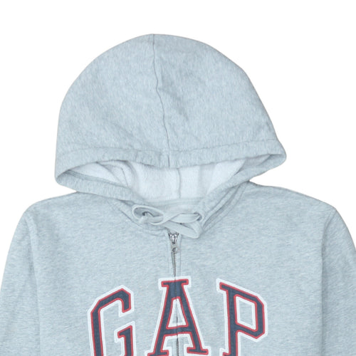 GAP Men’s Grey Full Zip Hoodie L Logo Fleece Sweatshirt