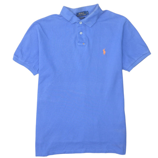 Ralph Lauren Men's Blue Custom Fit Polo Shirt Size L Cotton
