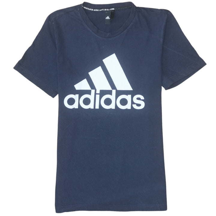 Adidas Men's Blue Crew Neck Graphic Logo T-Shirt Size M
